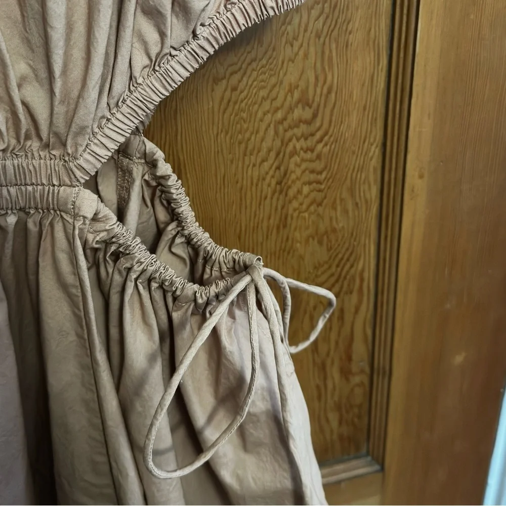j.crew side cut-out 100% cotton poplin maxi dress